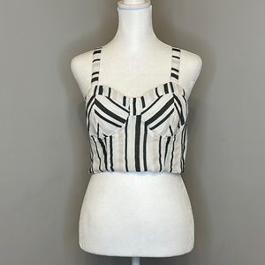 American Eagle Striped Crop Tank Top
